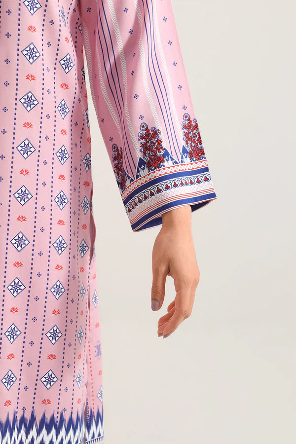 Printed Linen Stitched Shirt