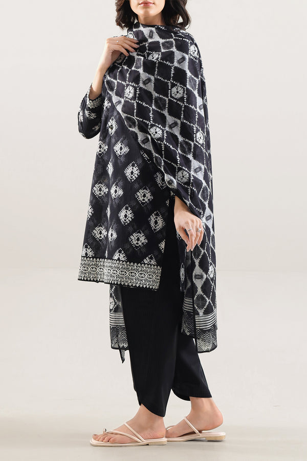 Unstitched Printed Embroidered Lawn 3 Piece