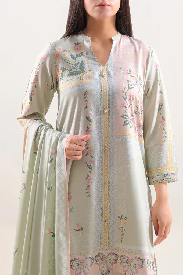 Unstitched Printed Linen 3 Piece