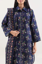 Unstitched Printed Cotton Khaddar 3 Piece