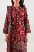 Unstitched Printed Cotton Khaddar 3 Piece