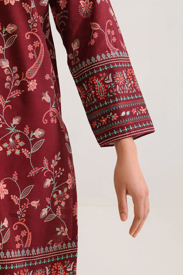 Unstitched Printed Cotton Khaddar 3 Piece