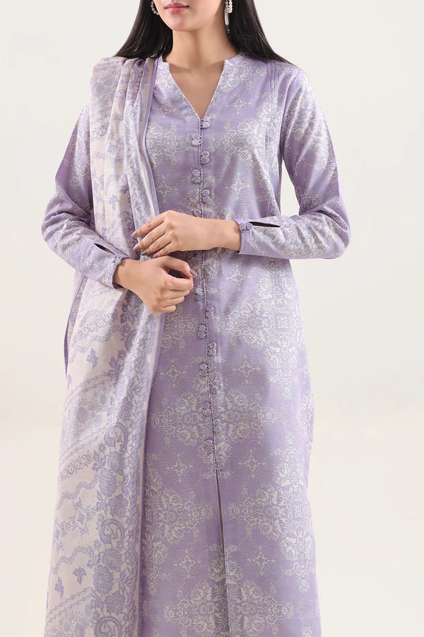 Unstitched Printed Warm Khaddar 3 Piece