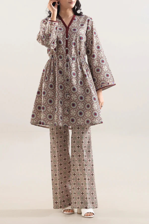 Unstitched Printed Royal Linen 2 Piece (Shirt/Trouser)