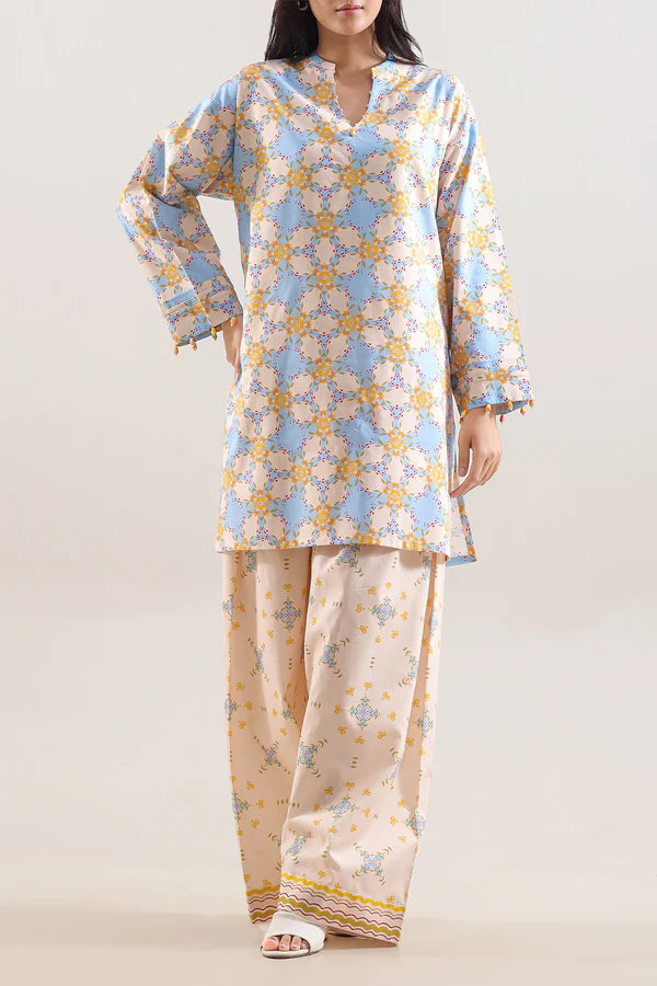 Unstitched Printed Royal Linen 2 Piece (Shirt/Trouser)