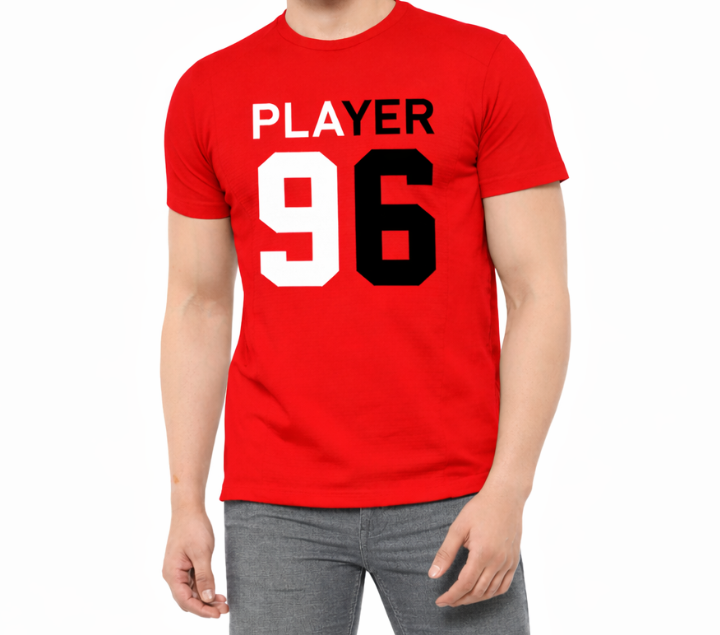 New Short Sleeves High Density Embossed Printed Tshirt For Men