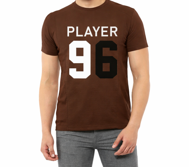 New Short Sleeves High Density Embossed Printed Tshirt For Men