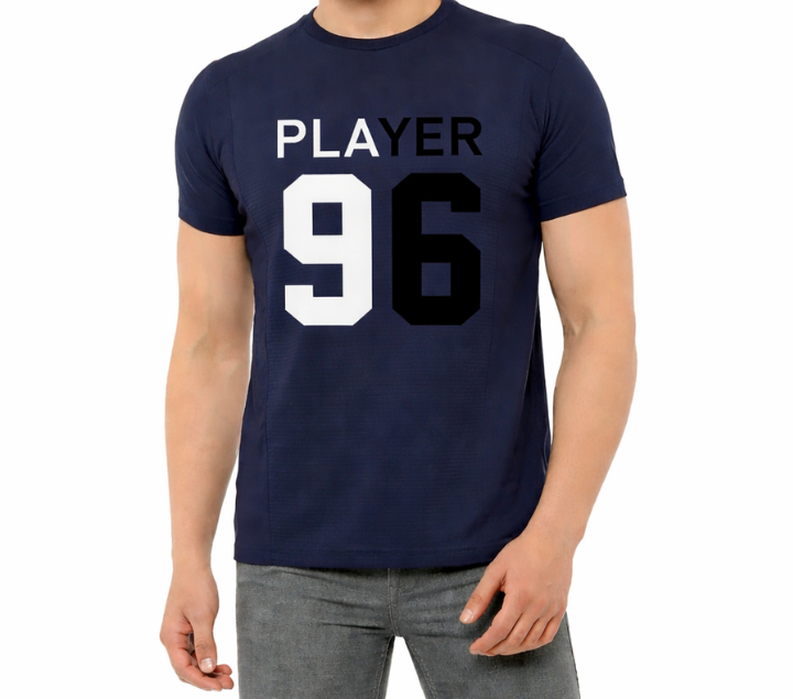 New Short Sleeves High Density Embossed Printed Tshirt For Men